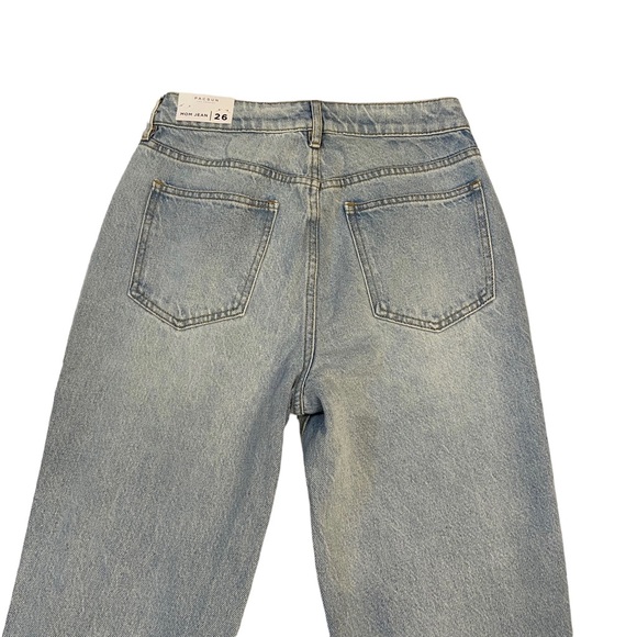 PACSUN New Distressed Mom Jeans High Rise Light Blue Wash Ripped Size 26 - Picture 6 of 16